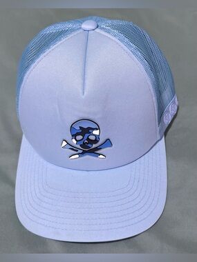 G/Fore Blue Skull ~N~ Tees Adjustable Trucker SnapBack Golf Hat